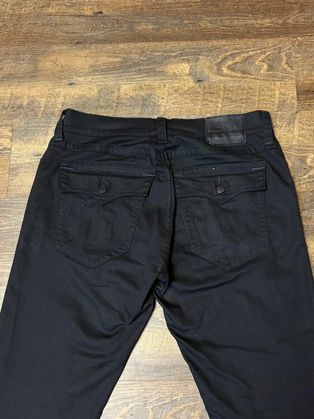 True Religion Geno Relaxed Slim Black Denim Jeans Men's Size 36x32